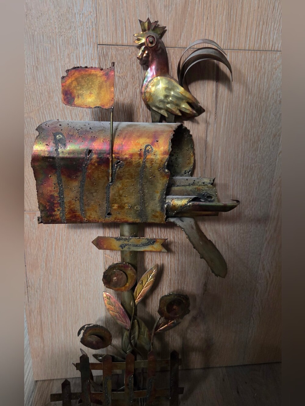 Vintage 1970s Torch-Cut and Welded 3D Metal Art Wall Sculpture ~ Bin 1B
